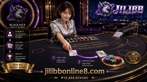 JILIBB live casino scene focused on movement across the illuminated table surface