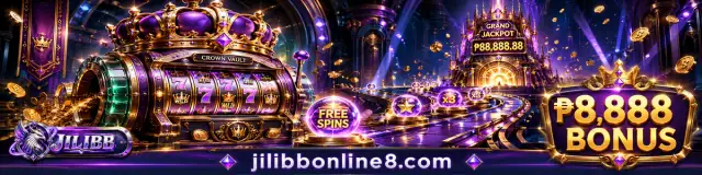 JILIBB Slots scene with violet reel lights